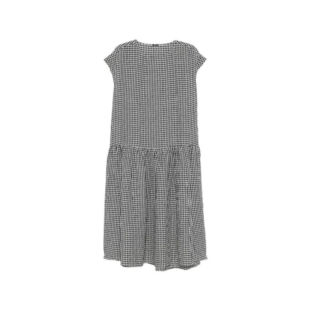 Apuntob Women's Checked Cotton Midi Dress